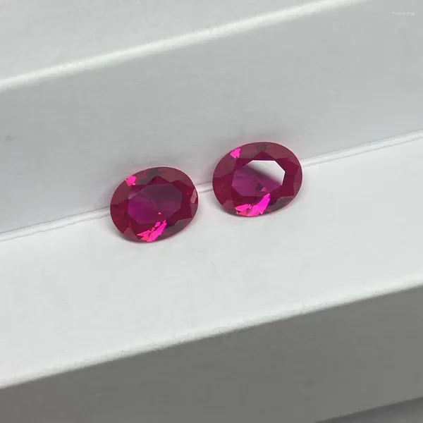Pedras preciosas soltas 7x9mm 10x14mm corindo rosa azul 5 # safira vermelha pedra preciosa sintética