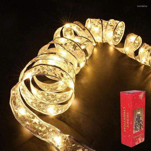 Saiten Fashion Home Bunte LED-Lichterketten Weihnachtsband Baum DIY Dekoration Bogen Kupfer Linie Licht Geschenke