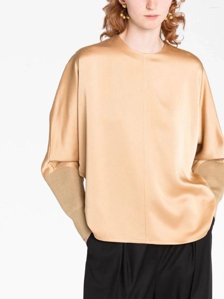 Женские блузки, блузка с застежкой-молнией и круглым вырезом, 2 цвета, модная женская рубашка с длинными рукавами, осень 2023 г.