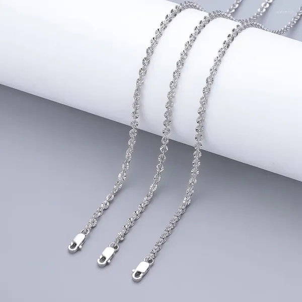 Anhänger S925 Sterling Silber Halskette Funkelnde Weiblichkeit All Match Light Luxe Chain Ohne Makel Nacktes Schlüsselbein