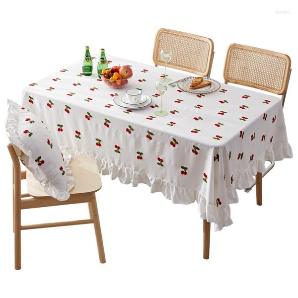 Tale da mesa Coravela coreana de toalha de mesa branca Casinho retangular grande sala de estar elegante Tischdecke Decoração EB50ZB