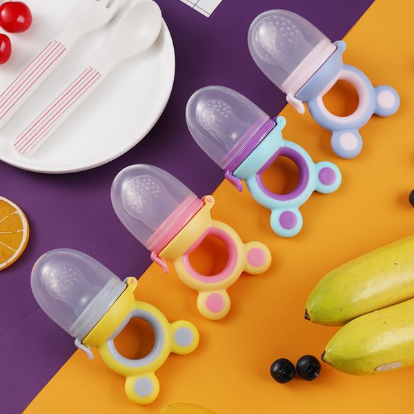 Baby Beißring Nippel Obst Futterautomat Schnuller für Neugeborene Silikon Beißringe Frische Lebensmittel Knabber Schnuller Clip Baby Zubehör BPA-frei