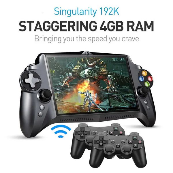 Lettori di giochi portatili Singularity S192K 7 pollici 1920X1200 quad core 4G64GB Gamepad 10000mAh Tablet Android console di gioco multiplayer 18 simulatore 231120