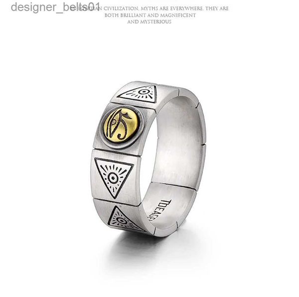 Bandringe Horus Auge Gottes Europäischer und amerikanischer böhmischer Retro-Ring männlich Originaldesign Nische High Street RingL231121