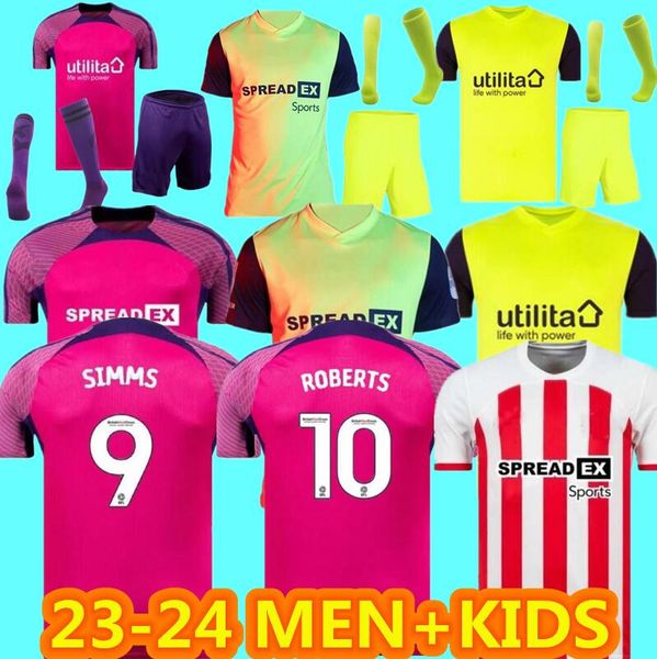 22 23 SUNDERLAND Futebol Jerseys Treinamento Home Away Terceiro 2023 Camisa de Futebol Goleiro STEWART PRITCHARD SIMMS ROBERTS GOOCH DIALLO CLARKE Homens Kit Infantil Versão Fan