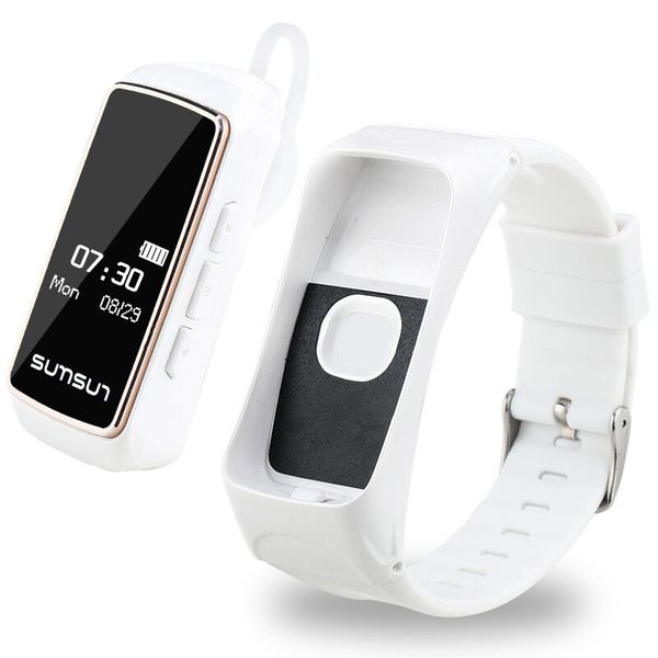 KLW B7 2in1 Bluetooth Ohr Smart Armbänder Schlafüberwachung Sport Schrittzählung Wecker Erinnerung HerzfrequenzTalk Band