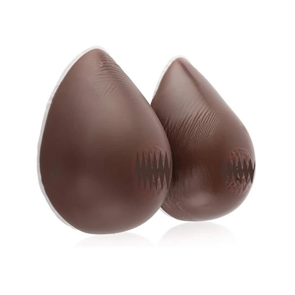 Forma de mama de silicone preto formas de mama peitos falsos escuros para mastectomia transgênero feminino mastectomia prótese 231121