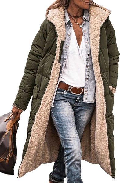 Jaqueta de inverno feminina, casaco longo, roupas da moda, extra-longo, grosso, quente, shearling de ovelha, casaco longo, dupla face, 17n01r