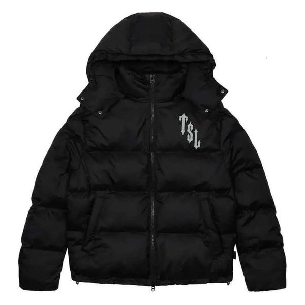 модная куртка-пуховик с капюшоном Trapstar London Shooters - черная / светоотражающая термотолстовка с вышивкой, мужское зимнее пальто, топы 688ssss