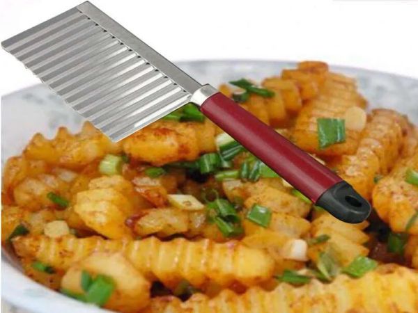 Cozinha vegetal batata cenoura chip lâmina batatas fritas cortadores de massa de batata ondas crinkle slicer zz