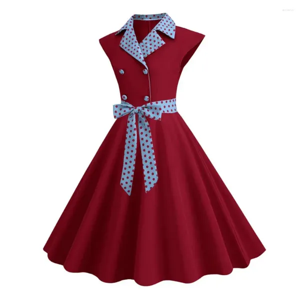 Abiti casual S-5XL Abito da donna Abito vintage retrò anni '50 anni '60 Rockabilly Dot Swing Pin Up Summer Party Elegante tunica Abiti