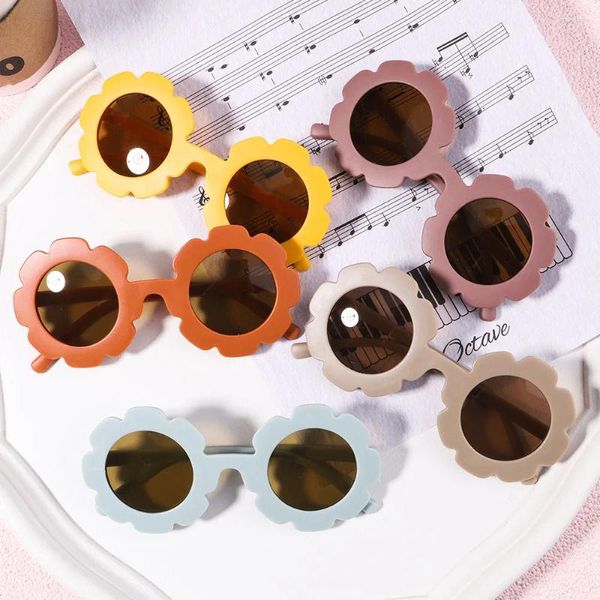 Acessórios de cabelo 2023 moda crianças óculos de sol infantil retro cor sólida ultravioleta à prova de conveniência redonda óculos óculos para crianças