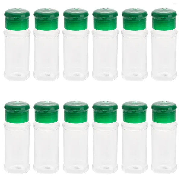 Conjuntos de louça de plástico Spice Salt Pepper Shaker Tempero Jar Churrasco Condimento Garrafas Cruet com tampa de peneira Ferramentas de cozinha