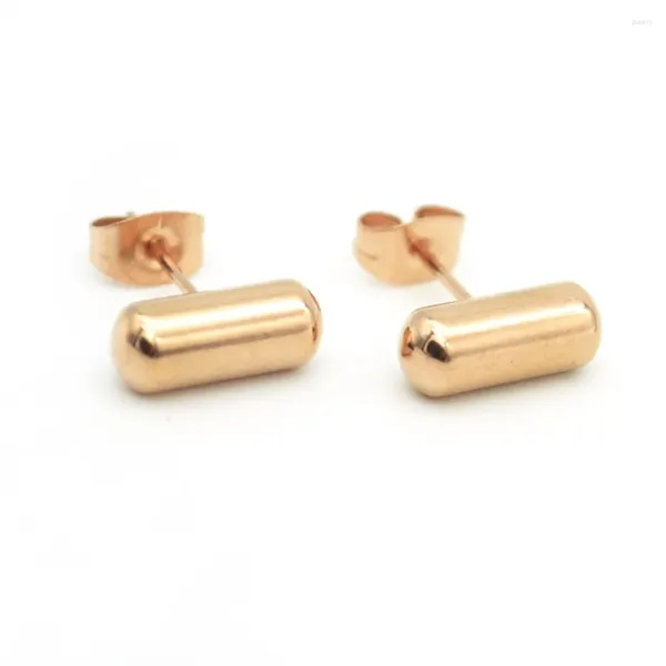 Ohrstecker Rose Gold Farbe Ohr Pin 316l Edelstahl 6mm 12mm Punk Männer Frauen Mode Schmuck Cool