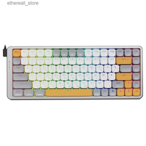 Teclados K1 Slim Mecânico Gaming RGB Teclado Suporte Bluetooth 5.0 Wireless USB 2.4G Russo Português 84 Chave para Mac OS Windows PC Q231121