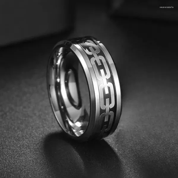 Обручальные кольца, модная цепочка с рисунком, титан, нержавеющая сталь для мужчин и женщин, черные матовые обещания, ювелирные изделия для вечеринок, подарки