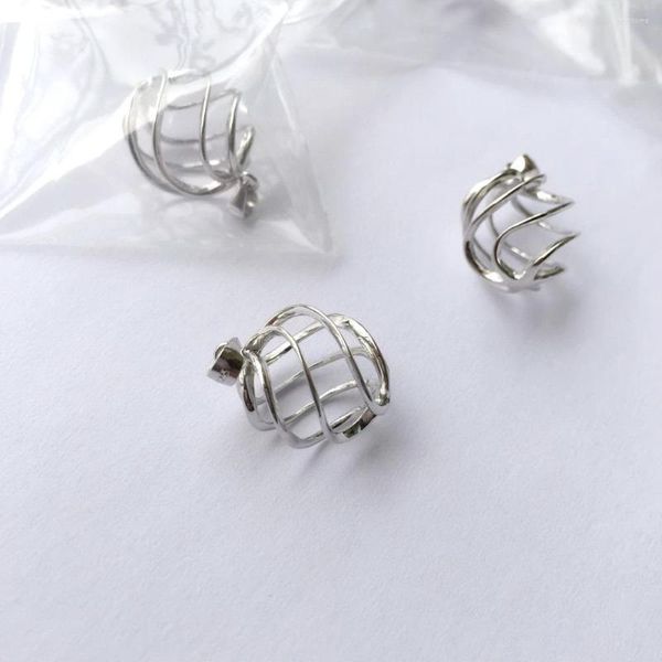 Collane con ciondolo 20 pezzi in argento 925 con medaglione a gabbia a forma di palla attorcigliata vuota che può contenere 11 mm di perle con perline di gemme