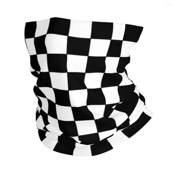 Lenços preto e branco checkerboard bandana pescoço gaiter motocross envoltório cachecol multi-uso ciclismo corrida unisex adulto lavável