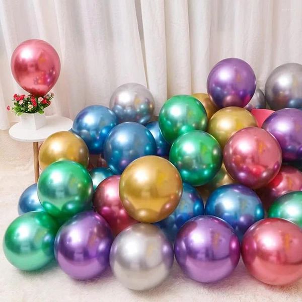 Partydekoration 10 Zoll 10 Stück metallische Geburtstagsballons Blau Rosa Roségold Metallballons für Babyparty Weihnachten