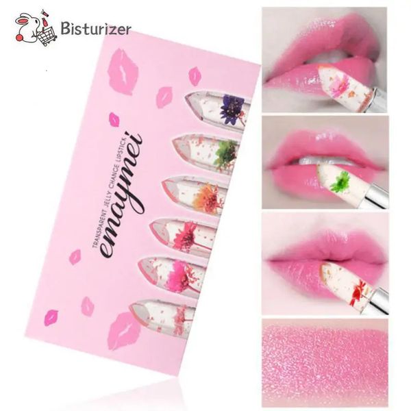 Rossetto Smalto portatile Cambia colore Trasparente Idratante Balsamo per labbra portatile Bellezza a lunga durata Tazza antiaderente Fiore secco 231121