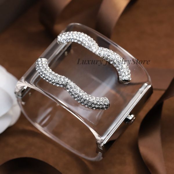 Outono e inverno novo xiaomi pérola água diamante transparente acrílico feminino luxo de alta qualidade europeu e americano exclusivo vanguard pulseira