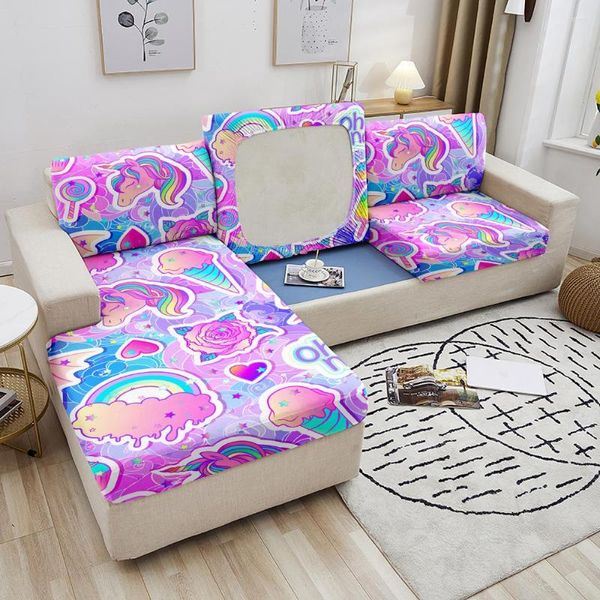 Sandalye karikatür koyun desen kanepe koltuk yastık kapağı streç polyester kumaş anti-kayma kanepe oturma odası dekor