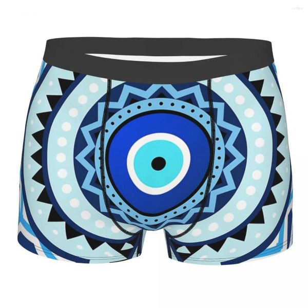 Mustrants Blue Pattern Mandala Mal Ey Eye calcinha shorts boxer Briefs de roupas íntimas masculinas ventilam
