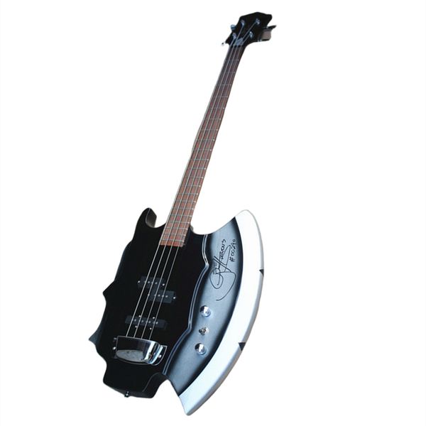 4 String Siyah Elektrik Bas Gitar İmzalı Logo/Renk Özelleştir