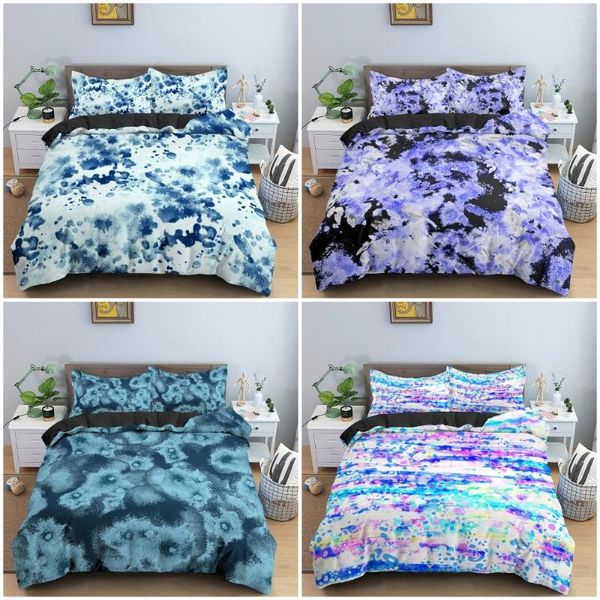 Bettwäschessätze Aquarellfarbe Bettdecke Deckungsabdeckung Luxuskönig für Schlafzimmer abstrakt