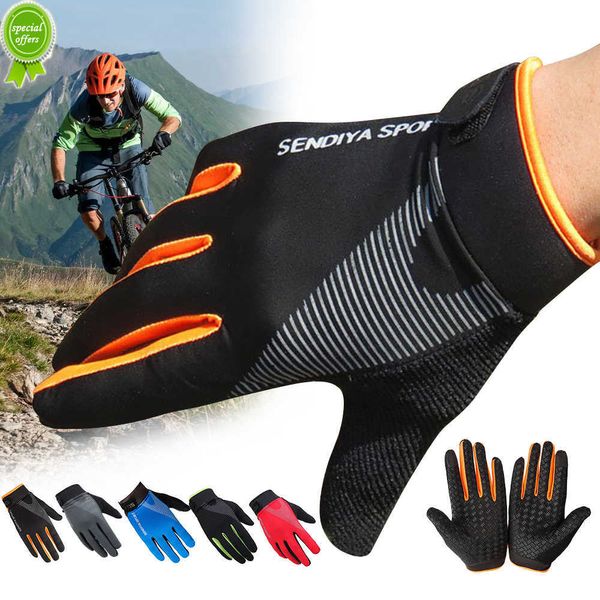 Новые противоскользящие велосипедные перчатки с сенсорным экраном, велосипедные перчатки, спортивные противоударные Mtb Road, дышащие велосипедные перчатки с полным пальцем для мужчин и женщин