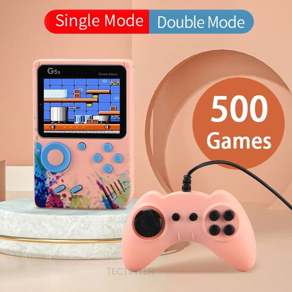 Tragbare Spielekonsolen, tragbarer Mini-Retro-TV-Handheld-Player der Videospielkonsole mit integriertem 500-Zoll-LCD-Bildschirm, AV-Ausgangsunterstützung für 2-Spieler-Board 231120