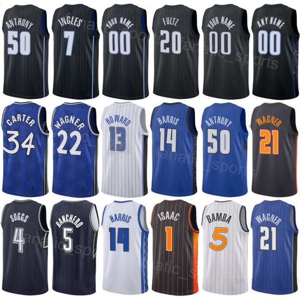 Stampato Basket Uomo Donna Anthony Black Maglie 0 Joe Ingles 7 Cole Anthony 50 Moritz Wagner 21 Trevelin Queen 12 Jonathan Isaac 1 City Shirt Statement Sport Sale
