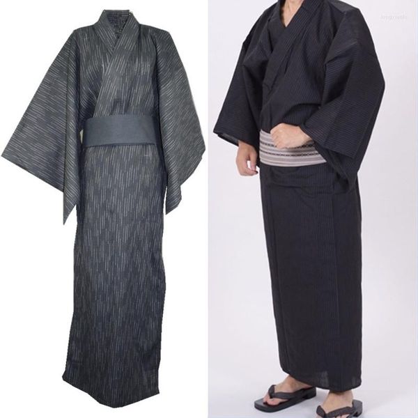 Men do sono masculino Homens japoneses quimono yukata robô de pijamas vestes de algodão roupas longas verão