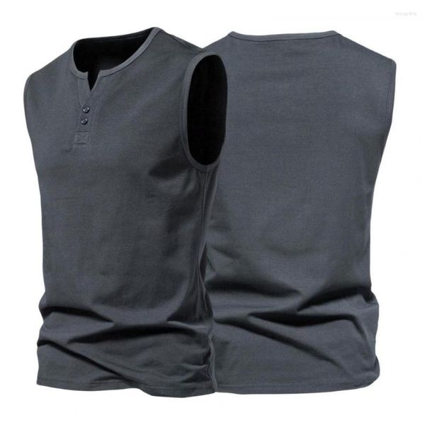 Tanques masculinos tampes anti-pill-pill Summer Solid Color Vest Camise