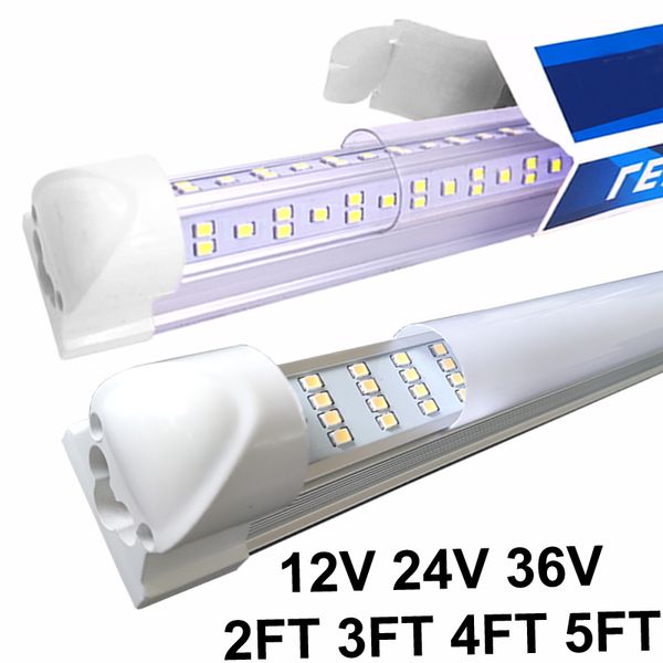 LED -Röhrchen 2 3 4 5 ft DC 12 V 24 V 36V T8 Integration Unterspannung Kühler Tür Shop Leuchten Innenausstatt