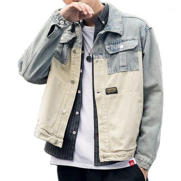Jackets masculinos estilo coreano 2023 Autumn Roupos de inverno Roupa de retalhos de retalhos de marca