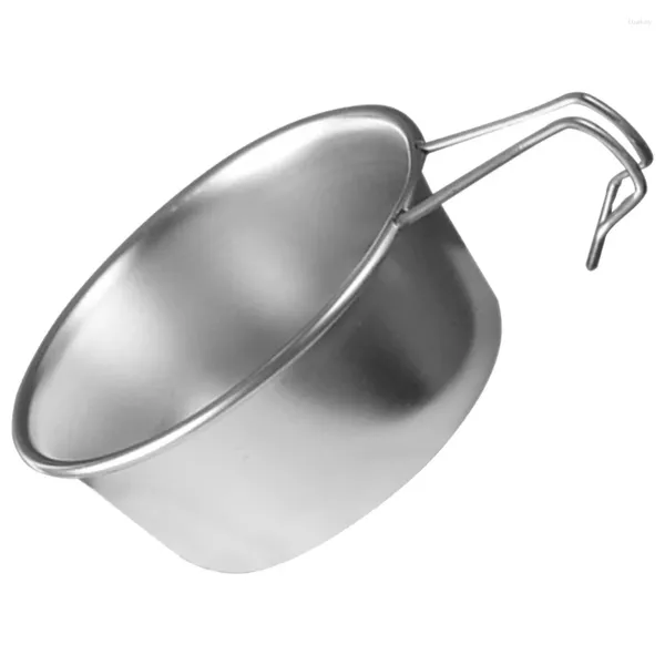 Set di stoviglie Insalatiera in acciaio inossidabile Fornello da campeggio Tazza Manico per zuppa Tagliatella istantanea Acqua 304 Ciotole per accessori