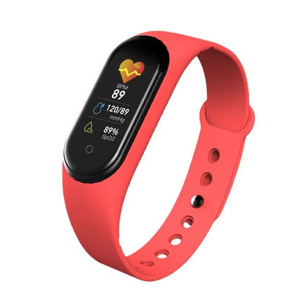 M5Smart Band Braccialetto con schermo a colori Impermeabile Sport Pedometro Activity Tracker Pressione sanguigna Cardiofrequenzimetro Smart Wristband