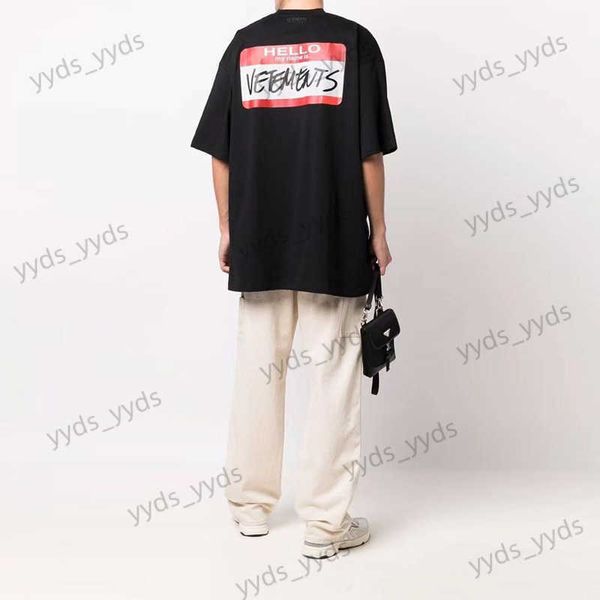 T-shirt da uomo VTM Alta qualità Hello My Name Is Vetements T-shirt moda Uomo 1 1 T-shirt oversize Vetements Donna VTM T-shirt manica corta T230421