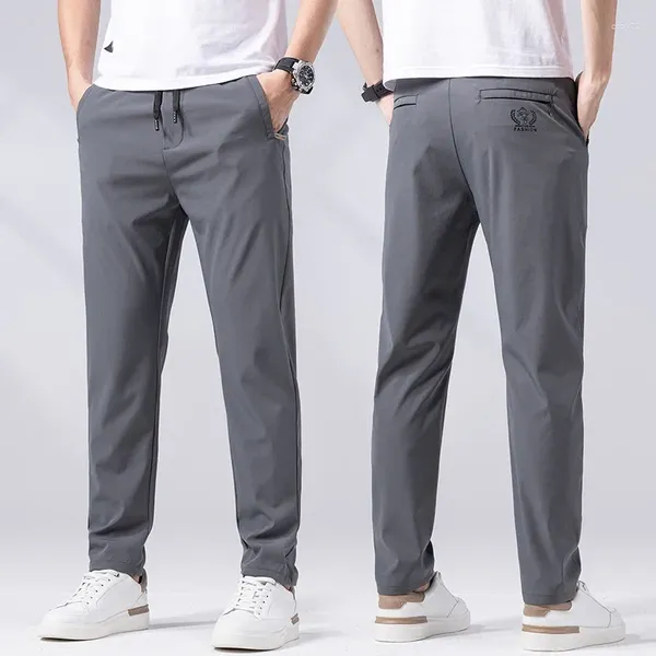 Männer Hosen 2023 Sommer Casual Männer Gerade Slim Fit Business Hosen Mode Dünne Elastizität Soziale Streetwear Hose Schwarz Grau grün