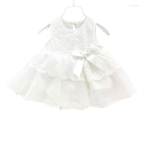 Abiti da ragazza GRANDE VENDITA Abito estivo per bambini Tutu Abito formale BIANCO Princess Rode Infant Girls Ball Gown Abbigliamento 6M CLEARANCE