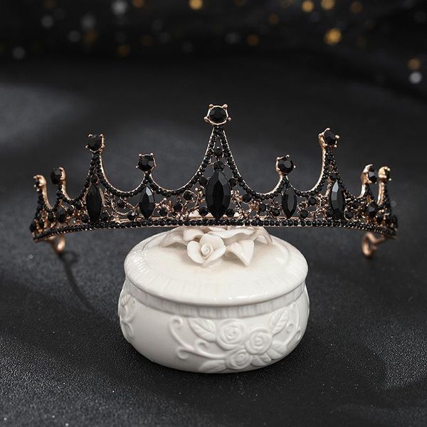 Клипы для волос Barrettes Baroque Crowns Black Afinestone Tiaras ретро -повязки для женщин для женщин свадебные аксессуары для женщин.