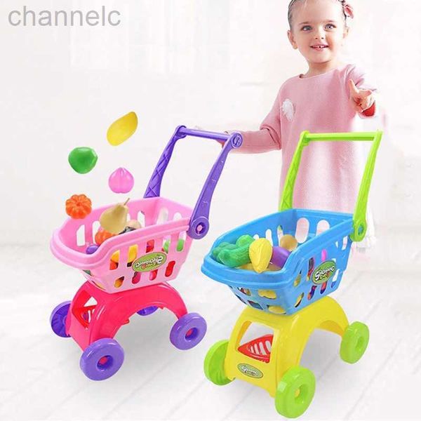 Küchen spielen Lebensmittel Kinder Supermarkt Einkaufswagen Wagen schieben Auto Spielzeug Pretend Set pädagogisch für Mädchen Simulation Obst Baby