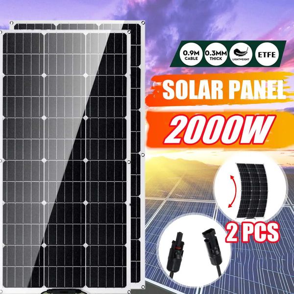 Caricabatterie Pannello solare da 2000 W 18 V Caricabatterie per barca monocristallino flessibile ad alta efficienza per ricarica di emergenza Celle esterne 231120