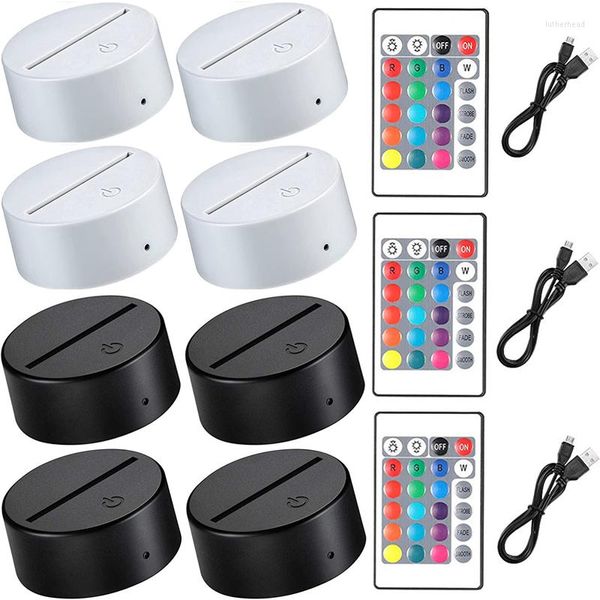 Luzes noturnas 5pcs Led Bases de lâmpada de toque LED Base 3D para acrílico Light Display Stand 7 Cores Dimmable Anime Holder por atacado