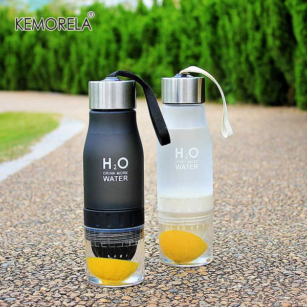 Canecas 650ml Infusor Bottle Bottle Plástico Infusão de frutas crianças bebem suco de garrafa esportiva ao ar livre Lemon Lemon Portable Kettle Z0420