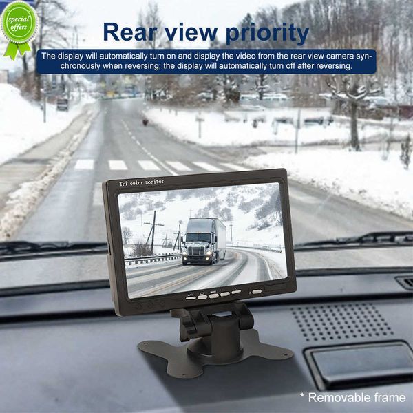 7 polegadas TFT LCD SLCD Monitor de carro Player Boly Ways Entrada de vídeo PAL/NTSC Monitor para câmera de vigilância de segurança doméstica automática AUTO