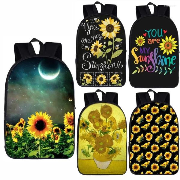 Schultaschen Galaxy Moon Sunflower Rucksack Damen Herren Mode Rucksack Kinder Für Teenager Jungen Mädchen Büchertasche