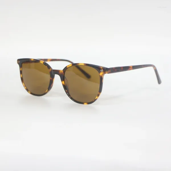 Óculos de sol estilo retro redondo pequeno quadro óculos masculinos moda acetato feminino 6 cores tartaruga preto azul verde anti uv400