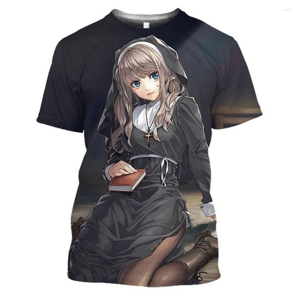 Erkekler Tişörtleri 2023 Anime Seksi Kawaii Kızlar 3D Baskı T-Shirts Sokak Giyim Erkekler Moda Moda Günlük Boy